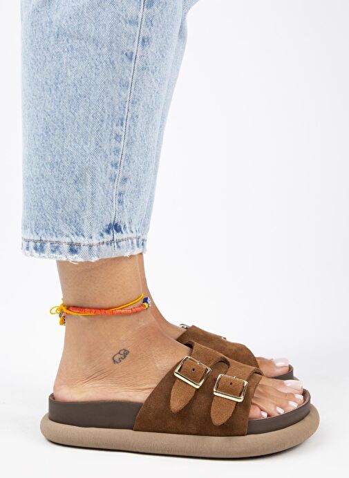 Manijero Taba Kadın Süet Terlik MNJ.132.03 - Görsel 3