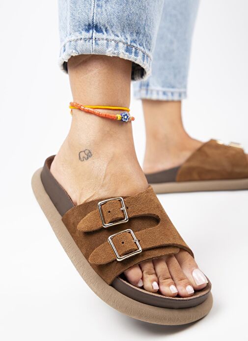 Manijero Taba Kadın Süet Terlik MNJ.132.03 - Görsel 2