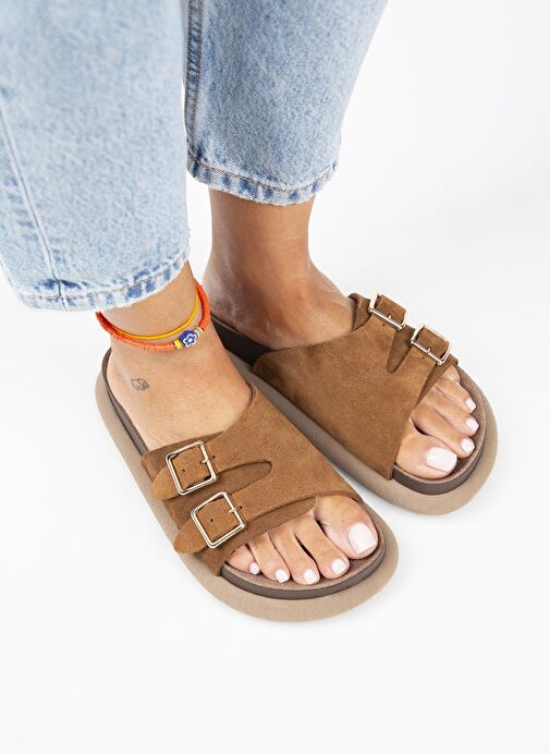 Manijero Taba Kadın Süet Terlik MNJ.132.03 - Görsel 4