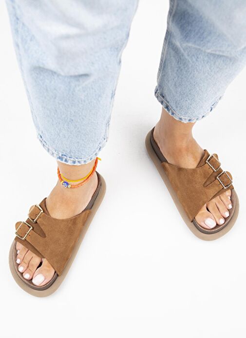 Manijero Taba Kadın Süet Terlik MNJ.132.03 - Görsel 8