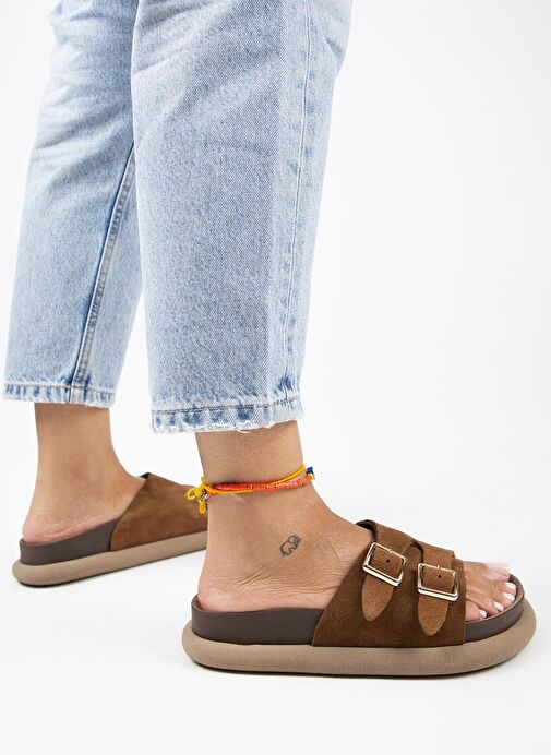 Manijero Taba Kadın Süet Terlik MNJ.132.03 - Görsel 7