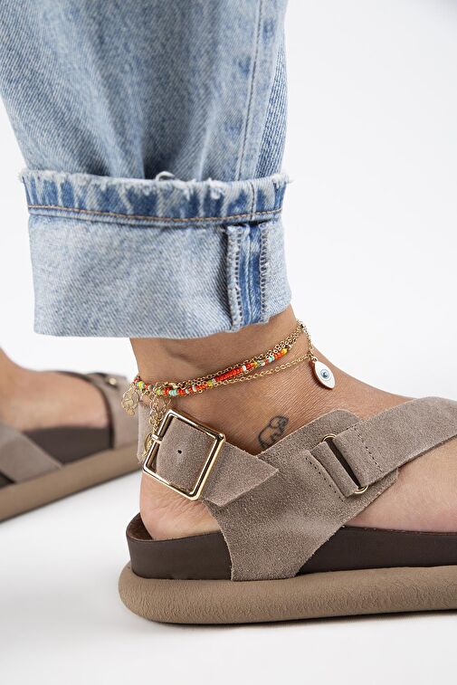 Manijero Vizon Kadın Süet Sandalet MNJ.133.02 - Görsel 8