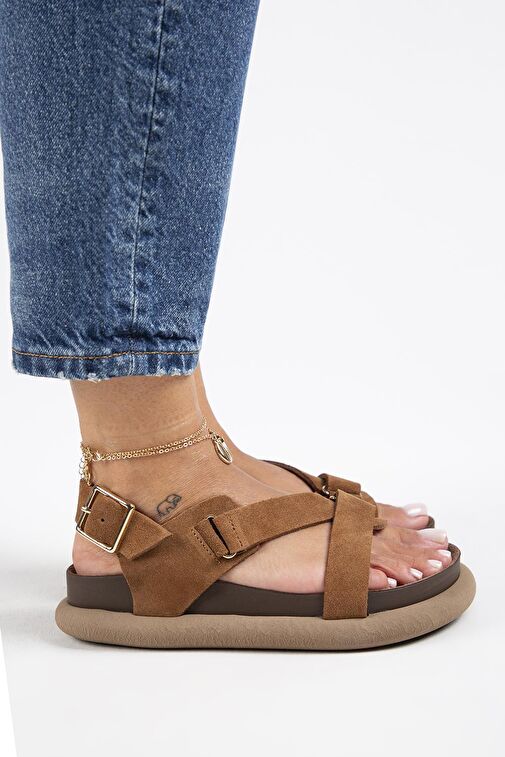 Manijero Taba Kadın Deri Sandalet MNJ.133.03 - Görsel 2