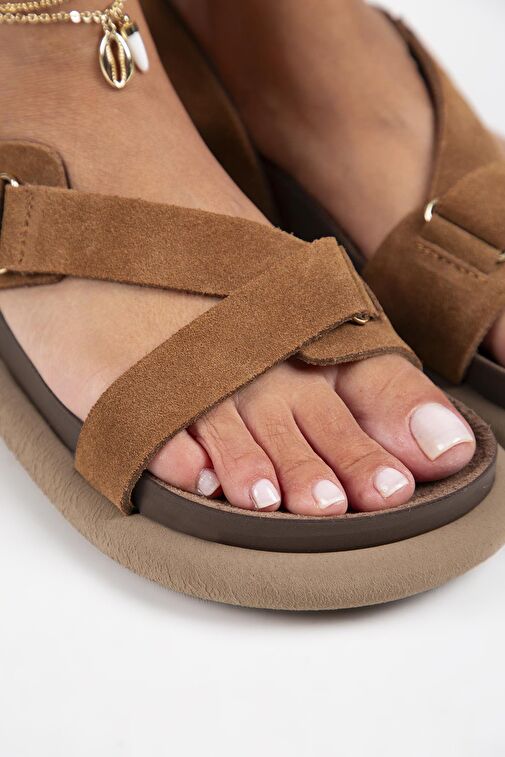 Manijero Taba Kadın Deri Sandalet MNJ.133.03 - Görsel 4