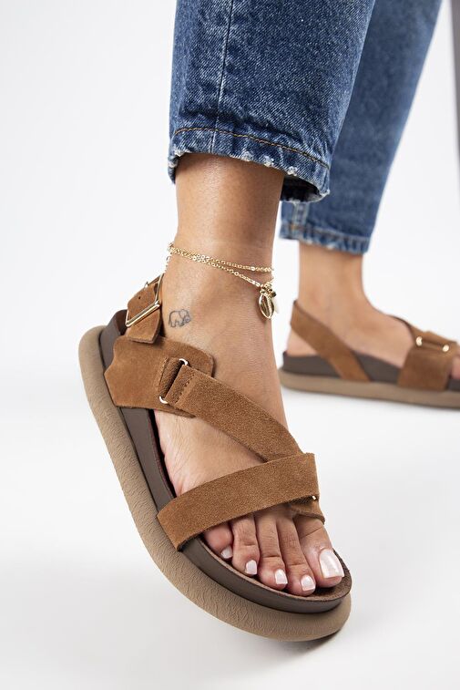 Manijero Taba Kadın Deri Sandalet MNJ.133.03 - Görsel 6