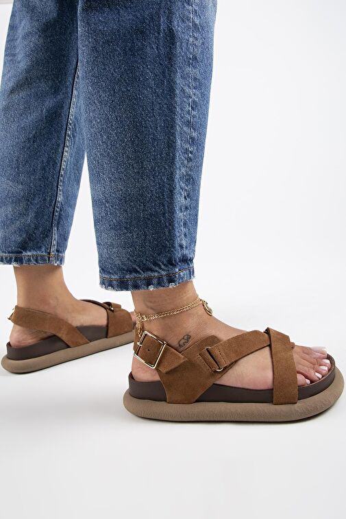 Manijero Taba Kadın Deri Sandalet MNJ.133.03 - Görsel 7