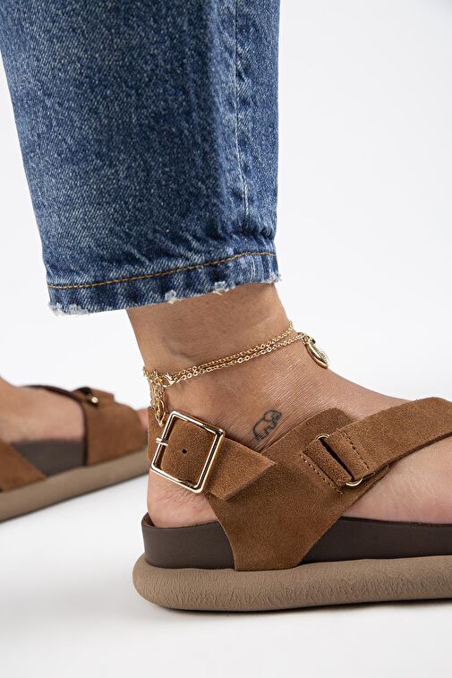 Manijero Taba Kadın Deri Sandalet MNJ.133.03 - Görsel 8