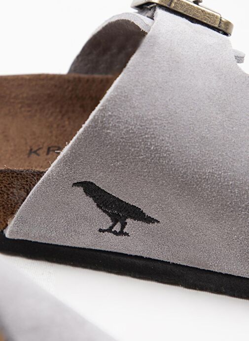 Krahe Gri Deri Terlik MNJ.134.03 - Görsel 7