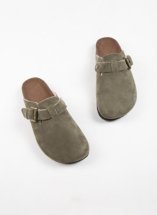 Krahe Haki Kadın Süet Terlik MNJ.135.02 - Görsel 5