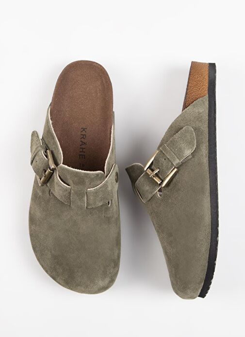 Krahe Haki Kadın Süet Terlik MNJ.135.02 - Görsel 3