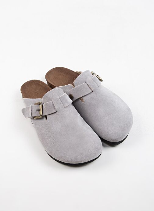 Krahe Gri Kadın Süet Terlik MNJ.135.03 - Görsel 4