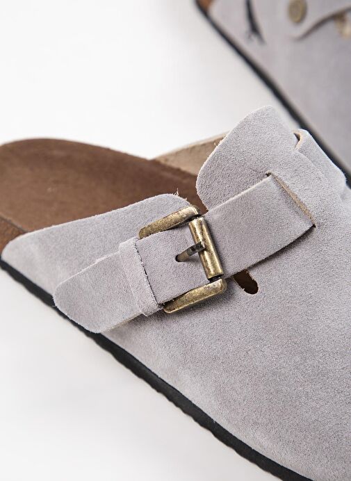 Krahe Gri Kadın Süet Terlik MNJ.135.03 - Görsel 6