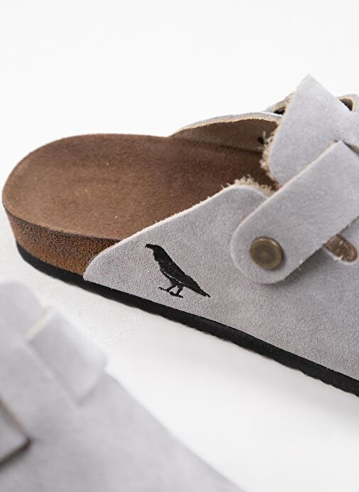 Krahe Gri Kadın Süet Terlik MNJ.135.03 - Görsel 7