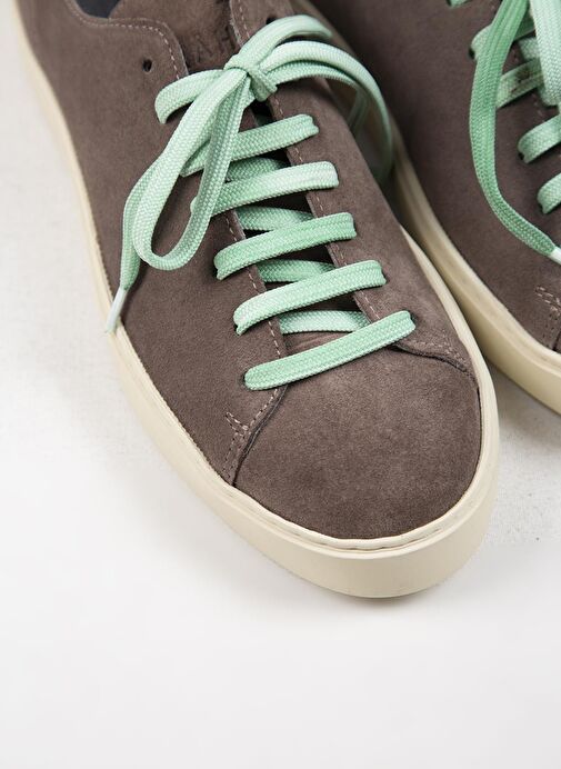 Krahe Ares Erkek Hakiki Deri El Boyamalı Bağcık Ve İki Yedek Bağcıklı Vizon Sneakers - Görsel 5