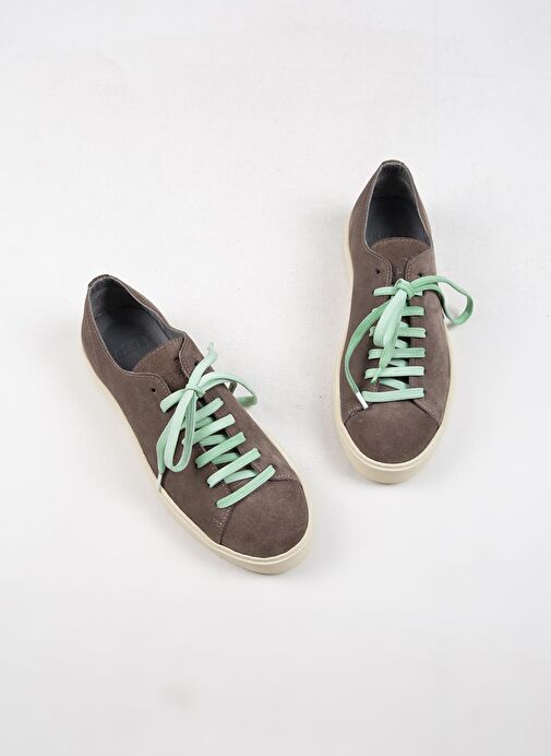 Krahe Ares Erkek Hakiki Deri El Boyamalı Bağcık Ve İki Yedek Bağcıklı Vizon Sneakers - Görsel 6