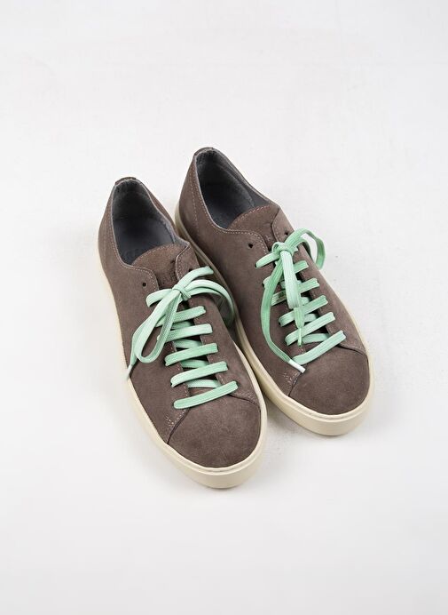 Krahe Ares Erkek Hakiki Deri El Boyamalı Bağcık Ve İki Yedek Bağcıklı Vizon Sneakers - Görsel 4