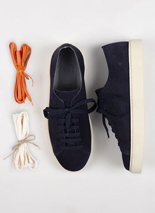 Krahe Ares Erkek Hakiki Deri El Boyamalı Bağcık Ve İki Yedek Bağcıklı Laci Sneakers - Görsel 7