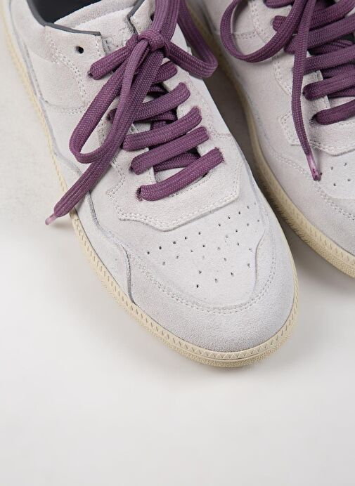 Krahe Zeus Erkek Hakiki Deri El Boyamalı Bağcık Ve İki Yedek Bağcıklı Beyaz Sneakers - Görsel 5