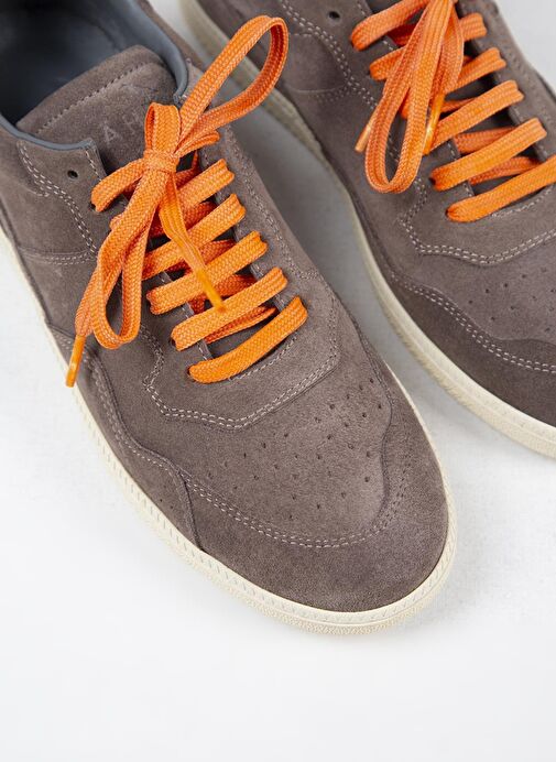 Krahe Zeus Erkek Hakiki Deri El Boyamalı Bağcık Ve İki Yedek Bağcıklı Vizon Sneakers - Görsel 5