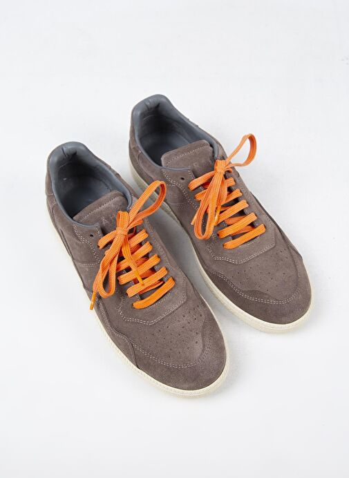 Krahe Zeus Erkek Hakiki Deri El Boyamalı Bağcık Ve İki Yedek Bağcıklı Vizon Sneakers - Görsel 4