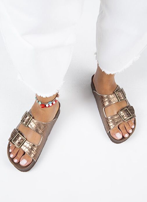 Manijero Bakır Kadın Deri Terlik MNJ.141.01 - Görsel 8