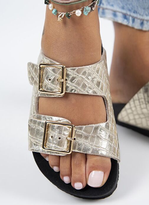 Manijero Gold Kadın Deri Terlik MNJ.141.02 - Görsel 5