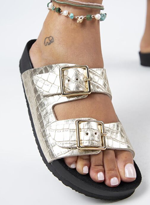 Manijero Gold Kadın Deri Terlik MNJ.141.02 - Görsel 6