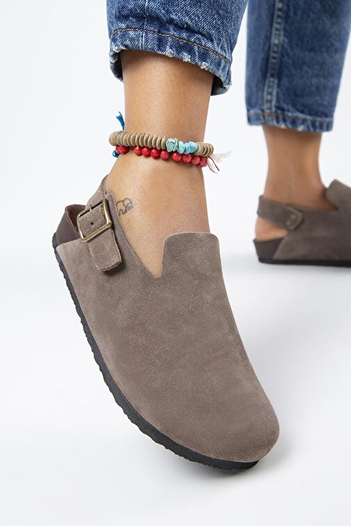 Manijero Vizon Kadın Süet Sandalet MNJ.142.01 - Görsel 5