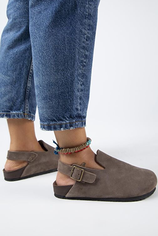 Manijero Vizon Kadın Süet Sandalet MNJ.142.01 - Görsel 6