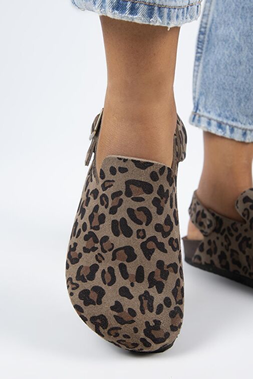 Manijero Kahverengi-Siyah Kadın Deri Sandalet MNJ.143.01 - Görsel 4