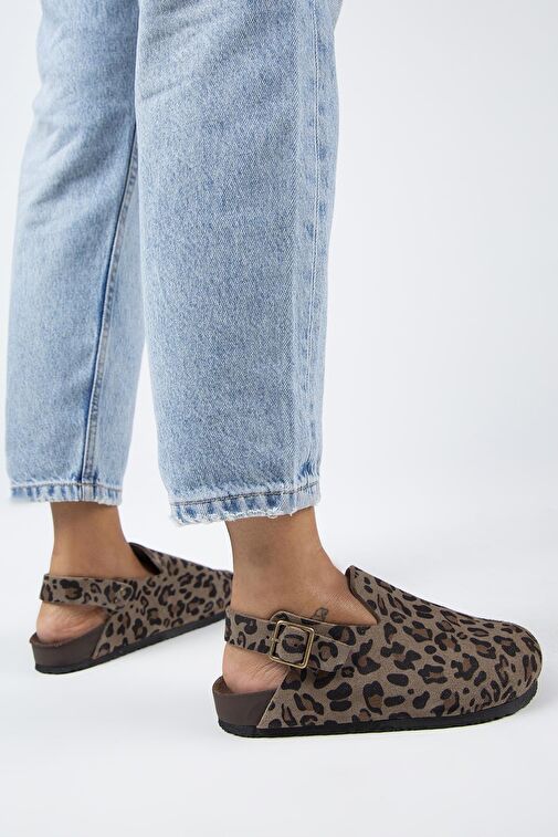 Manijero Kahverengi-Siyah Kadın Deri Sandalet MNJ.143.01 - Görsel 6