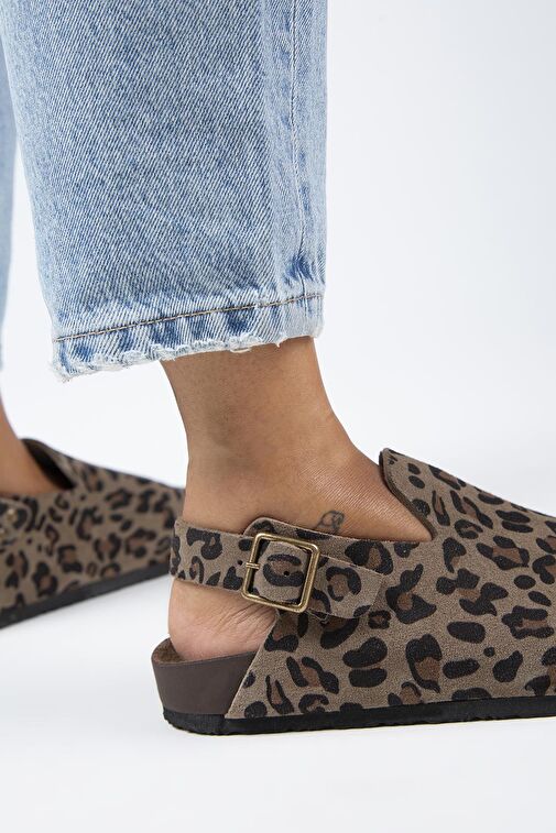 Manijero Kahverengi-Siyah Kadın Deri Sandalet MNJ.143.01 - Görsel 7