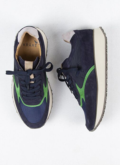 Krahe Calista Erkek Hakiki Deri Bağcıklı Laci-Yeşil Sneakers - Görsel 7