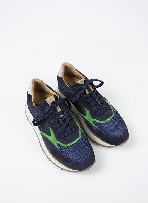 Krahe Calista Erkek Hakiki Deri Bağcıklı Laci-Yeşil Sneakers - Görsel 9