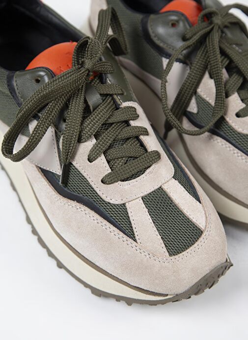 Krahe Bej-Haki Erkek Deri - Kumaş Sneaker MNJ.145.01 - Görsel 3