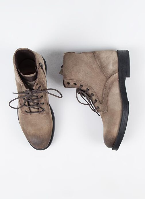 Krahe Zeno Erkek Hakiki Deri Bağcıklı Fermuarlı Vizon Bot - Görsel 11