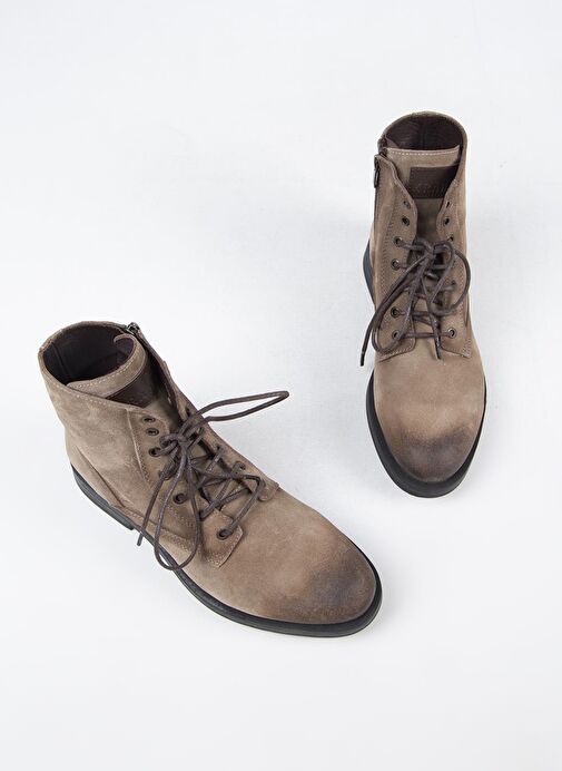 Krahe Zeno Erkek Hakiki Deri Bağcıklı Fermuarlı Vizon Bot - Görsel 10