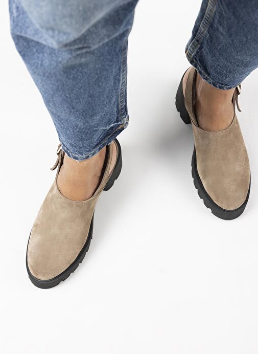 Manijero Carleen Kadın Hakiki Deri Sabo Kemerli Vizon Sandalet - Görsel 6