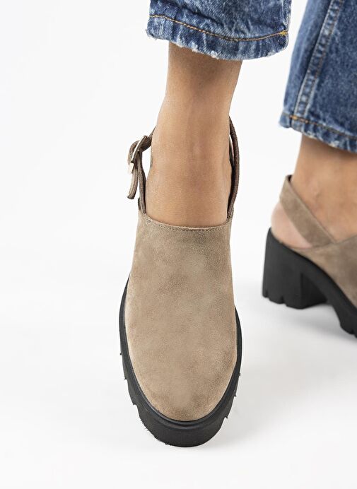 Manijero Carleen Kadın Hakiki Deri Sabo Kemerli Vizon Sandalet - Görsel 7