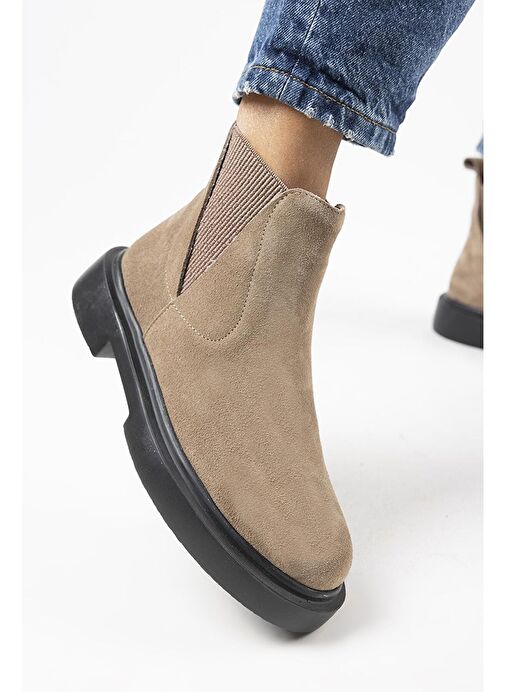 Manijero Annabel Kadın Hakiki Deri Lastikli Vizon Bot - Görsel 2