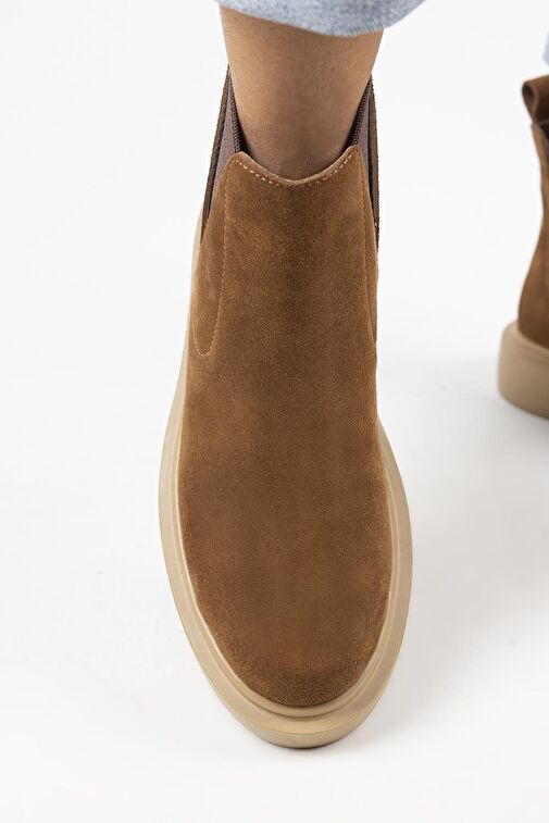 Manijero Annabel Kadın Deri Hakiki Deri Lastikli Taba Bot - Görsel 7