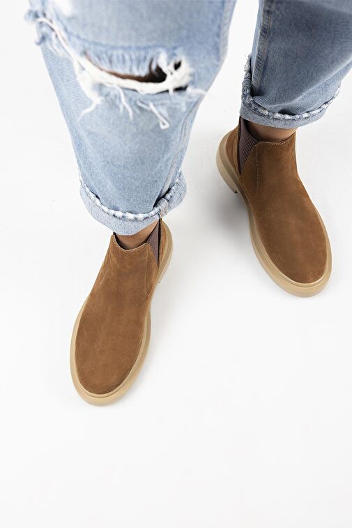 Manijero Annabel Kadın Deri Hakiki Deri Lastikli Taba Bot - Görsel 9