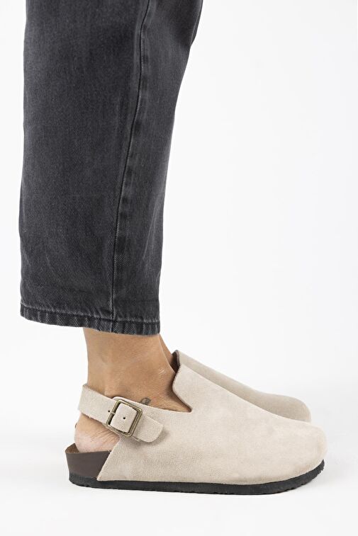 Manijero Bej Kadın Süet Sandalet MNJ.142.04 - Görsel 2