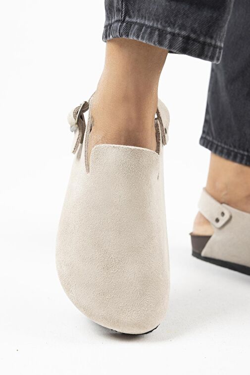 Manijero Bej Kadın Süet Sandalet MNJ.142.04 - Görsel 6