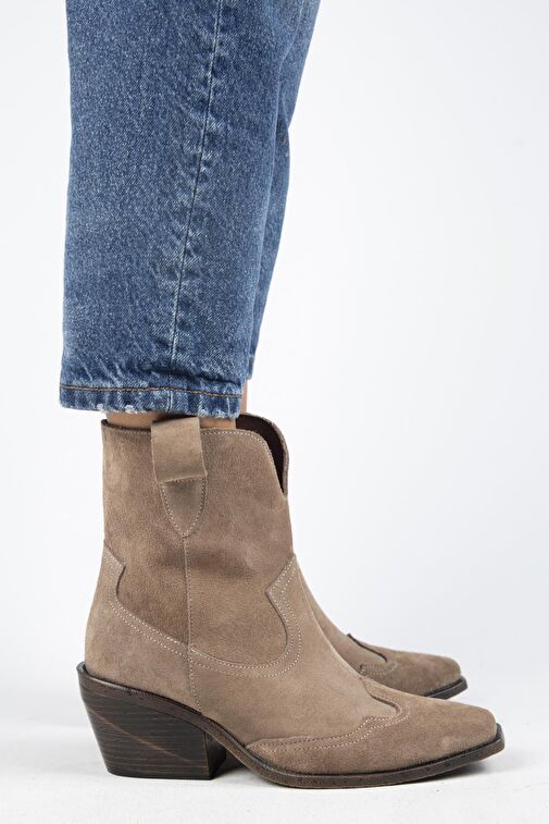 Manijero Ellinor Kadın Hakiki Deri Western Vizon Bot - Görsel 2