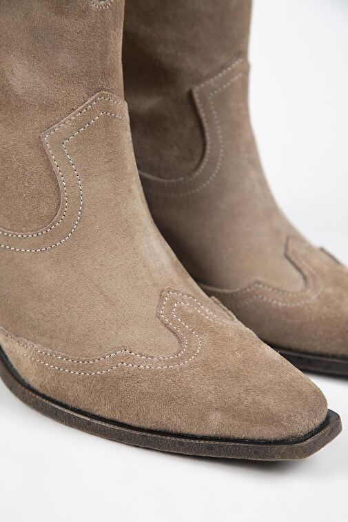 Manijero Ellinor Kadın Hakiki Deri Western Vizon Bot - Görsel 5