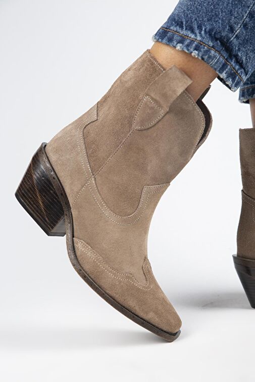 Manijero Ellinor Kadın Hakiki Deri Western Vizon Bot - Görsel 6