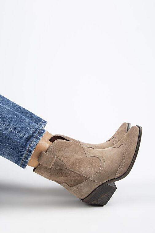 Manijero Ellinor Kadın Hakiki Deri Western Vizon Bot - Görsel 7