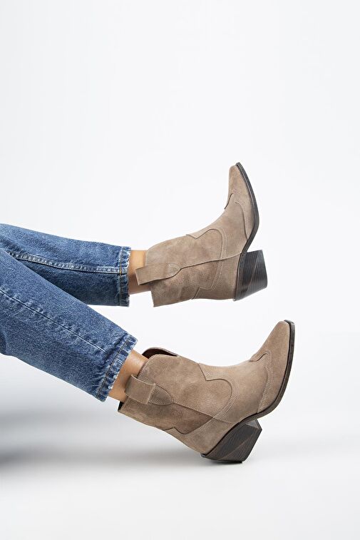 Manijero Ellinor Kadın Hakiki Deri Western Vizon Bot - Görsel 8