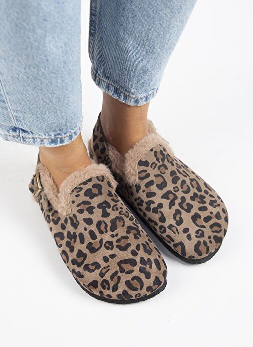 Manijero Kahverengi-Siyah Kadın Deri - Kürklü Sandalet MNJ.157.01 - Görsel 3